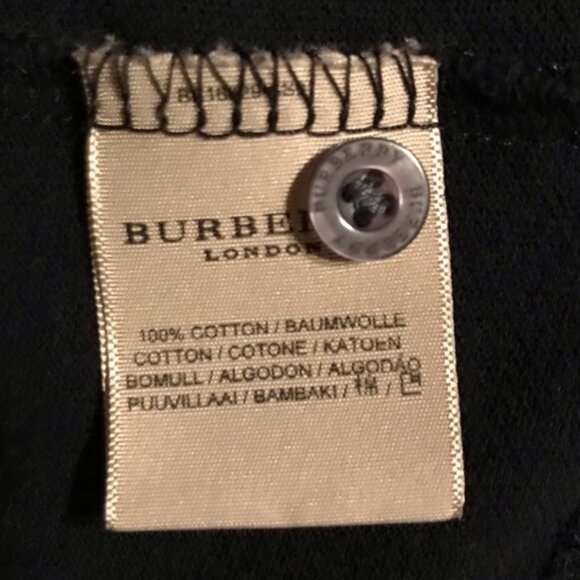 Burberry Women's Black Big Logo *Rare Cotton Polo Shirt Size XL‎ - Picture 8 of 16
